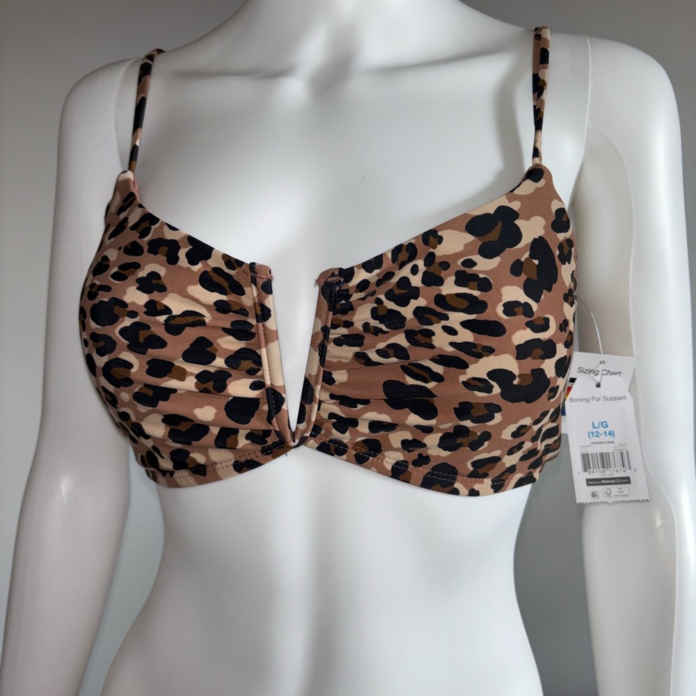 Time and Tru Leopard Print Bikini Brown and Black